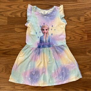 H&M Disney Frozen Girls 8-10 Short Sleeve Cotton Spring Summer Dress Elsa EUC!